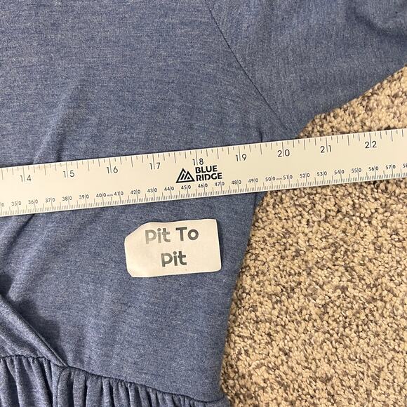 TORRID Women's 1X‎ (1) Blue Heather Half Sleeve Jersey Surplice Faux Wrap Dress - Picture 7 of 10